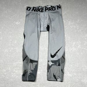 Nike Pro Tight Hypercool Mens Medium Grey Camouflage Compression Capri Pants